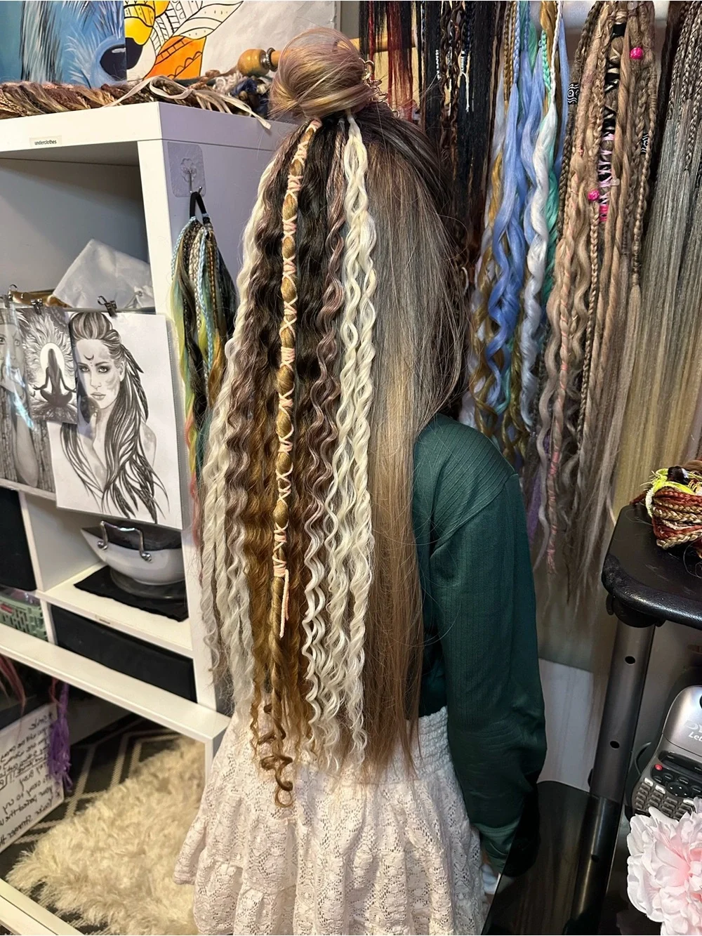 Boho Mixed Brown and Blonde Braided Hair Extensions